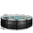 EXIT Black Leather pool ø488x122cm med sandfilterpumpe - sort EXIT Black Leather pool ø488x122cm med sandfilterpumpe - sort