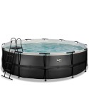EXIT Black Leather pool ø488x122cm med sandfilterpumpe - sort EXIT Black Leather pool ø488x122cm med sandfilterpumpe - sort