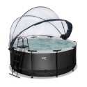 EXIT Black Leather pool ø360x122cm med dome og sandfilterpumpe - sort EXIT Black Leather pool ø360x122cm med dome og sandfilterpumpe - sort