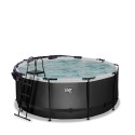 EXIT Black Leather pool ø360x122cm med dome og sandfilterpumpe - sort EXIT Black Leather pool ø360x122cm med dome og sandfilterpumpe - sort