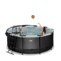 EXIT Black Leather pool ø360x122cm med dome og sandfilterpumpe - sort EXIT Black Leather pool ø360x122cm med dome og sandfilterpumpe - sort