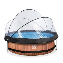 Wood liner ø300x76cm - pool reservedel - brun - EXIT 2