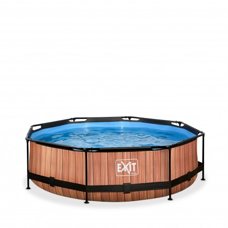 Wood liner ø300x76cm - pool reservedel - brun - EXIT