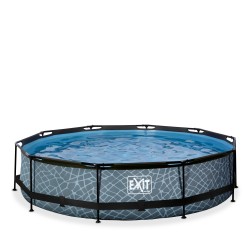 Stone liner ø360x76cm - pool reservedel - grå - EXIT 2