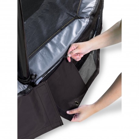 EXIT Elegant nedgravet trampolin 244x427cm med Economy sikkerhedsnet - sort