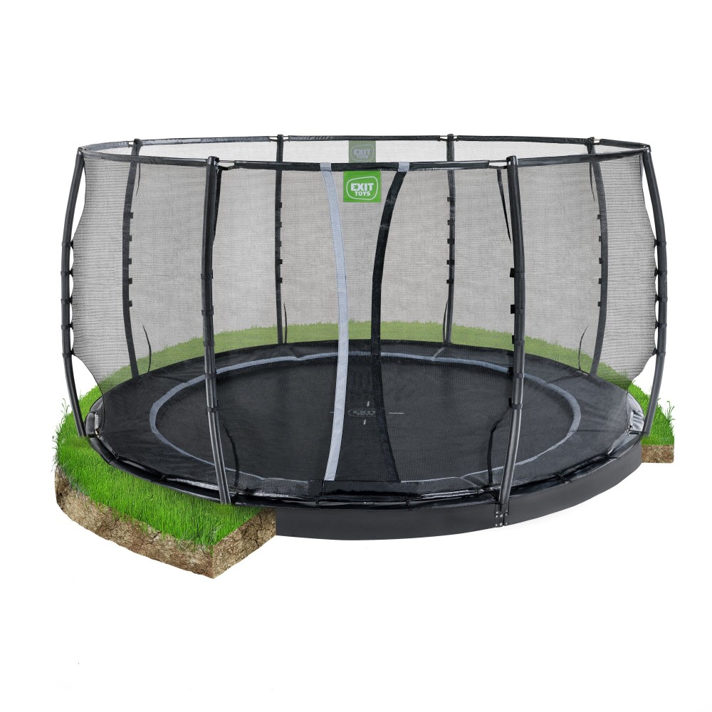 fungere forbundet sagging Dynamic - rund trampolin til nedgravning med sikkerhedsnet - EXIT