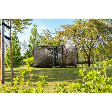 EXIT Allure Premium nedgravet firkantet trampolin - sort
