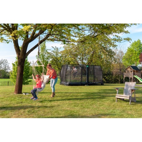 EXIT Allure Premium nedgravet firkantet trampolin - sort