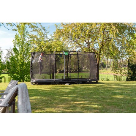 EXIT Allure Premium nedgravet firkantet trampolin - sort