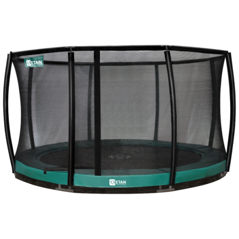periskop Whirlpool damper Etan Premium rund nedgravet trampolin med sikkerhedsnet - grøn