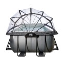EXIT Black Leather pool 400x200x122cm med dome og filterpumpe - sort