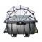 EXIT Black Leather pool 400x200x122cm med dome og filterpumpe - sort