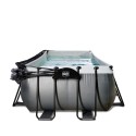 EXIT Black Leather pool 400x200x122cm med dome og filterpumpe - sort