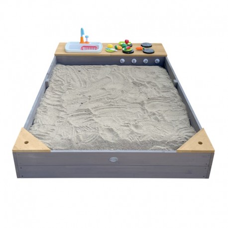 Kelly sandkasse m/ køkken - grå/brun