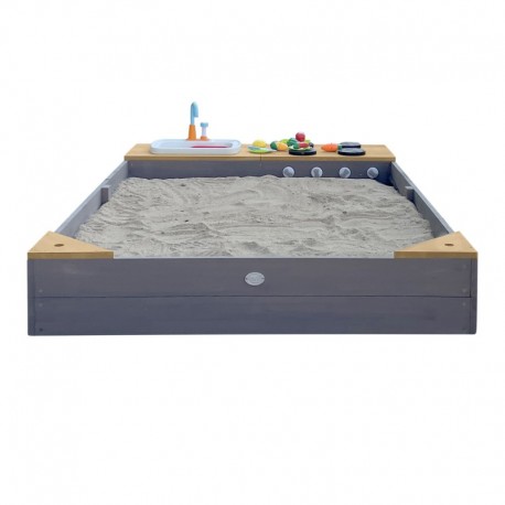 Kelly sandkasse m/ køkken - grå/brun