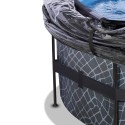 EXIT Stone pool ø450x122cm med dome og filterpumpe - grå