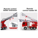 Fjernstyret Mercedes brandbil m. rigtig vandsprøjte og styrbar stige