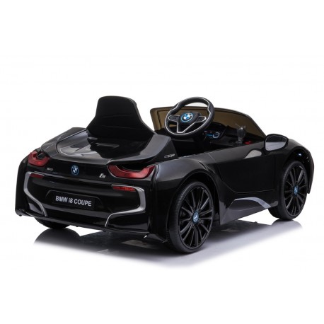 BMW i8 Coupe elbil til børn 12v m/gummihjul + 2.4G + lædersæde
