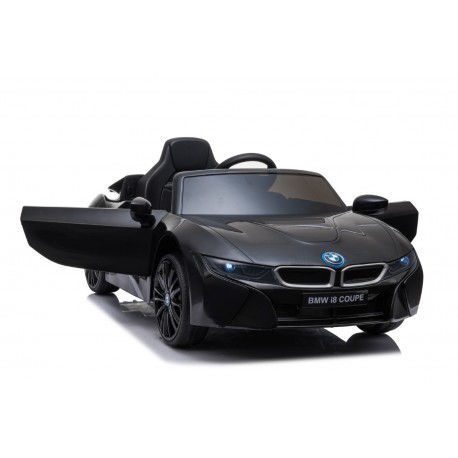 BMW i8 Coupe elbil til børn 12v m/gummihjul + 2.4G + lædersæde