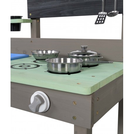 Swingking udendørskøkken i træ - naturfarvet