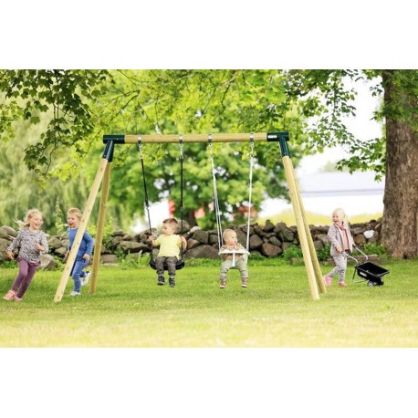 Gyngestativ Basic i træ (Hörby Bruk) - 2 gynger