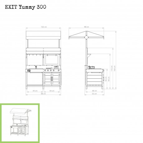 EXIT Yummy 300 udendørskøkken i træ