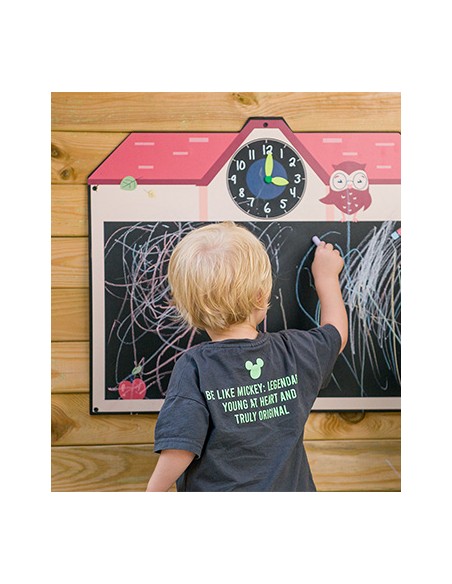 Tegnetavle med ur - til legepladsen - Swingking