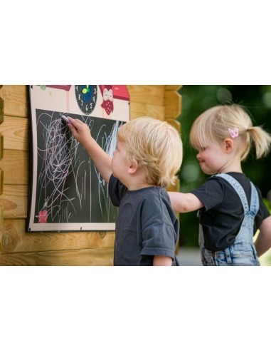 Tegnetavle med ur - til legepladsen - Swingking