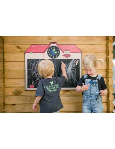 Tegnetavle med ur - til legepladsen - Swingking