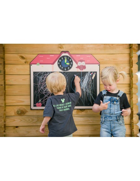 Tegnetavle med ur - til legepladsen - Swingking