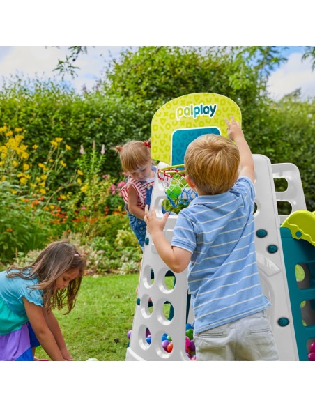 Aktivitetstårn med grøn rutsjebane - Palplay