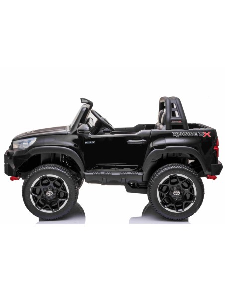 Toyota Hilux 24v ELBil m/2x24V 240W motor + Lædersæde + Gummihjul, Sort