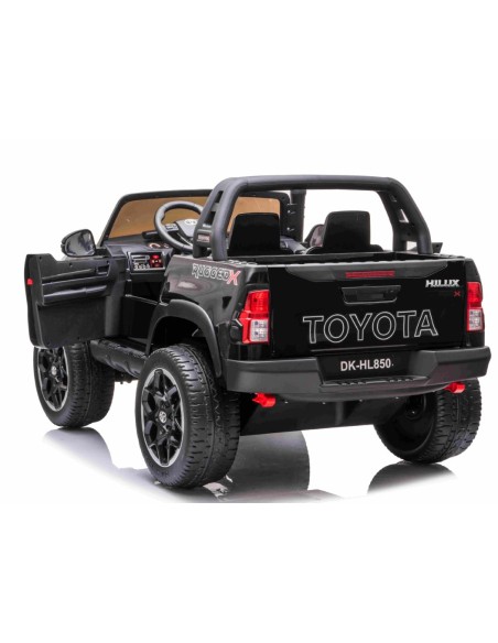 Toyota Hilux 24v ELBil m/2x24V 240W motor + Lædersæde + Gummihjul, Sort