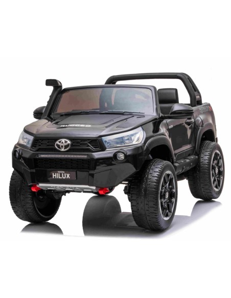 Toyota Hilux 24v ELBil m/2x24V 240W motor + Lædersæde + Gummihjul, Sort