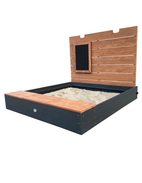 Mandy XL sandkasse 130 x 120 cm – antracit/brun