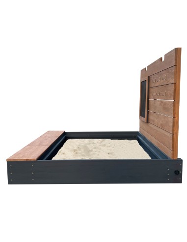 Mandy XL sandkasse 130 x 120 cm – antracit/brun