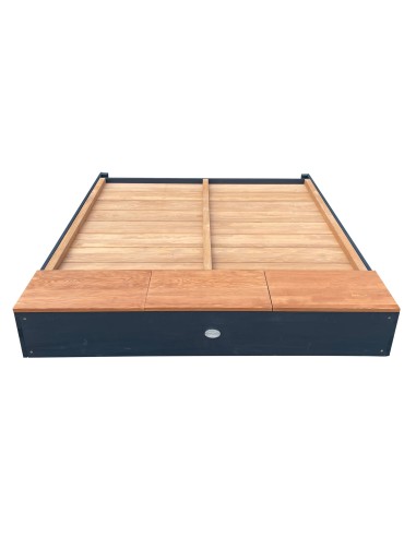 Mandy XL sandkasse 130 x 120 cm – antracit/brun