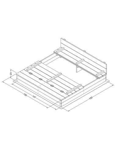 Ella XXL sandkasse 150 x 150 x 20 cm med bænke...