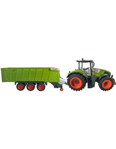 Stor flot fjernstyet traktor med cargo trailer