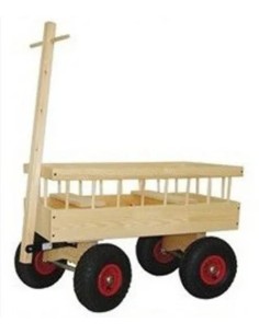 Trækvogn til 2 personer 80x40 cm - lufthjul