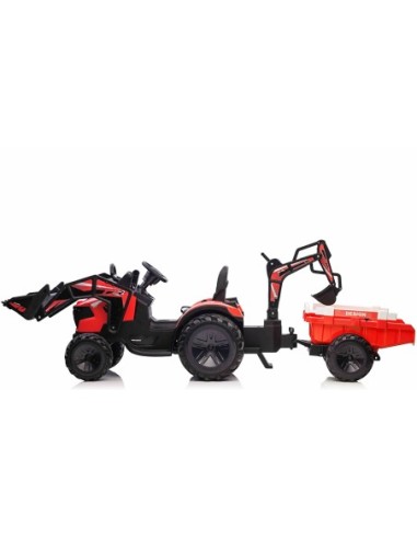 EL Traktor med frontskovl, gravekran og trailer...