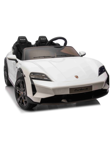 Porsche Taycan Turbo S Elbil til børn 21,6V – Hvid