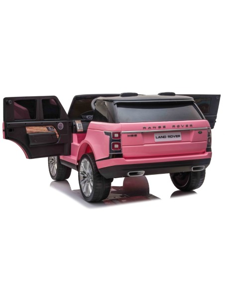 Range Rover Sport XL Elbil til børn Pink m/Lithium + Gummihjul + Lædersæde