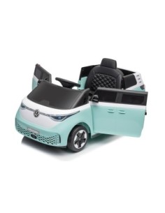 VW ID Buzz Elbil Til børn 22,2V m/Gummihjul, Lædersæde 2.4G 2
