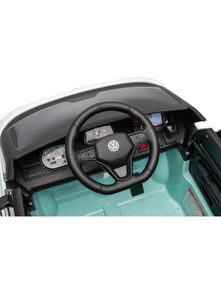 VW ID Buzz Elbil Til børn 22,2V m/Gummihjul, Lædersæde 2.4G