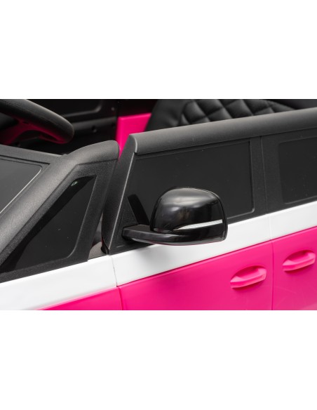 VW ID Buzz Elbil Til børn 22,2V m/Gummihjul, Lædersæde 2.4G Pink