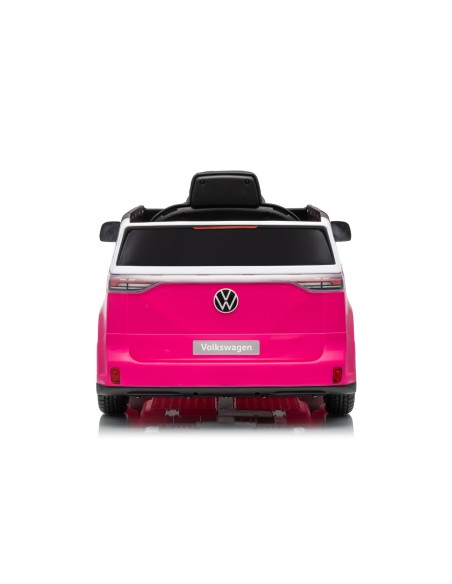 VW ID Buzz Elbil Til børn 22,2V m/Gummihjul, Lædersæde 2.4G Pink