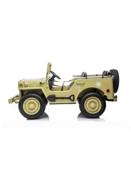 Army Classic Adventure XXL m/3 sæder + 4x24V Motor + Gummihjul, Lysegrøn