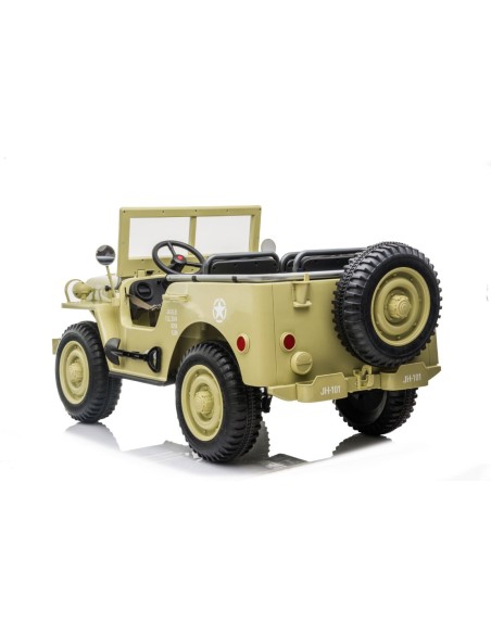 Army Classic Adventure XXL m/3 sæder + 4x24V Motor + Gummihjul, Lysegrøn