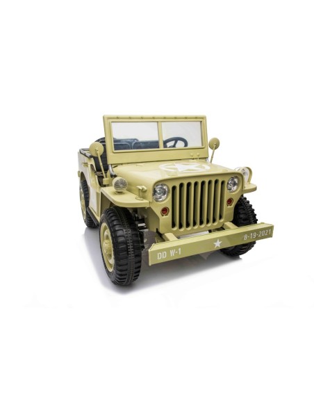 Army Classic Adventure XXL m/3 sæder + 4x24V Motor + Gummihjul, Lysegrøn